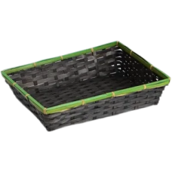 Corbeille Osier grise et verte