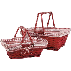 Panier osier/bois rectangle...